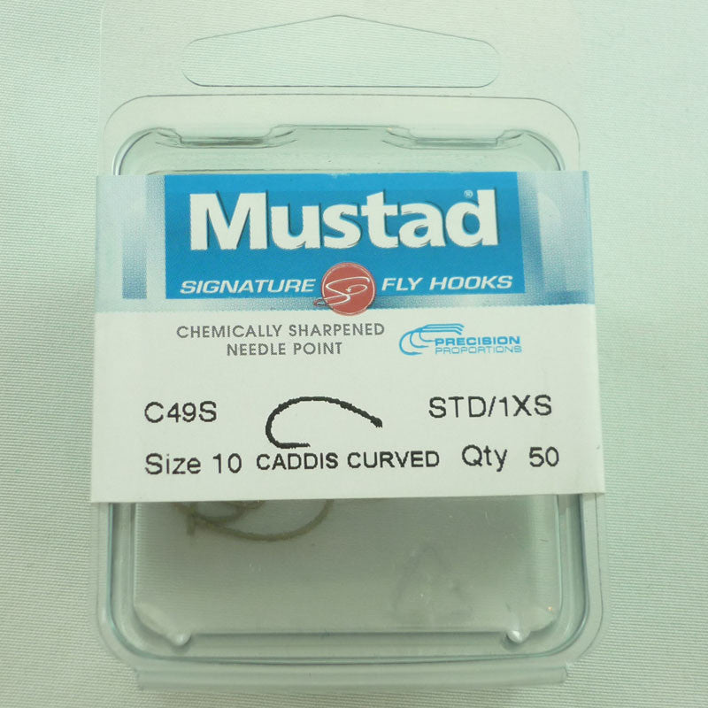 Mustad C49S Caddis Curved qty 50